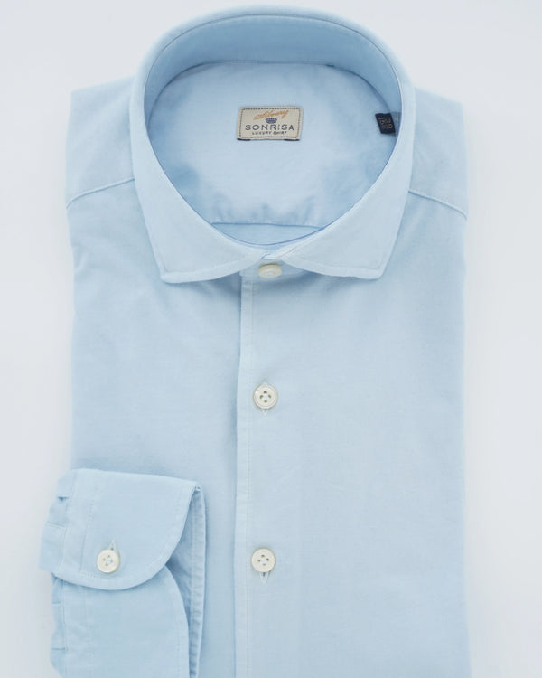 Sonrisa Shirt Washed Cotton Jersey Light Blue