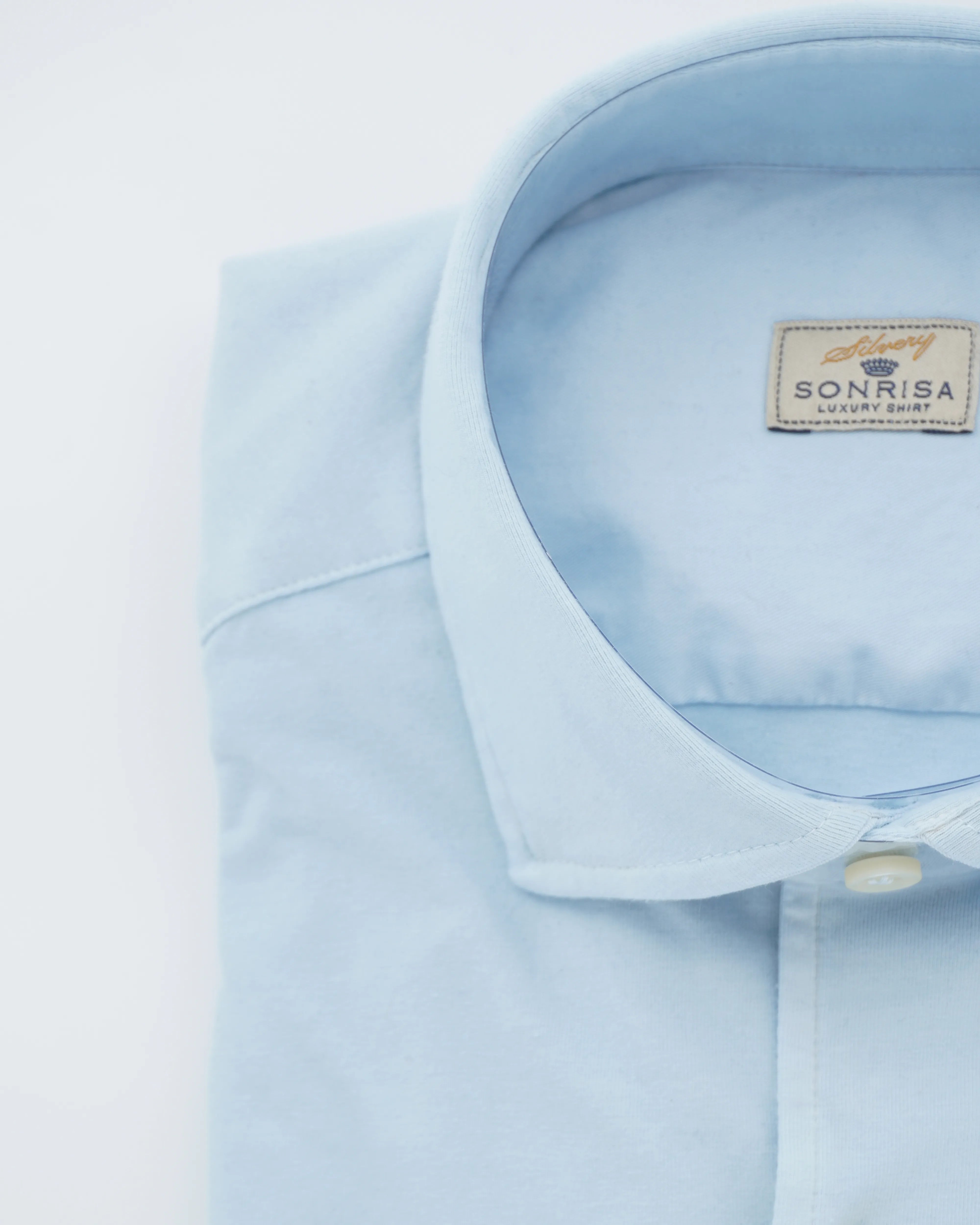 Sonrisa Shirt Washed Cotton Jersey Light Blue