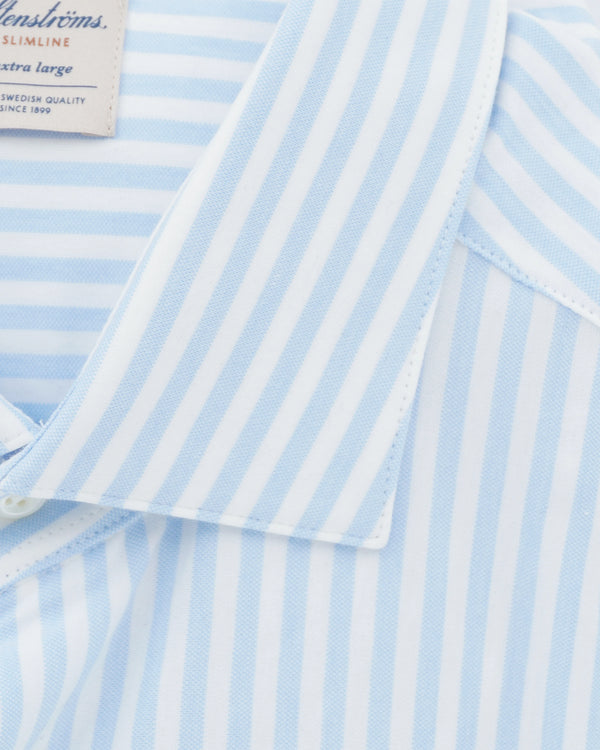 Stenströms Shirt Luxury Jersey Stripe Light Blue