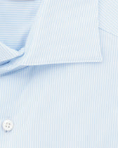 Stenströms Shirt Luxury Jersey Fine Stripe Light Blue