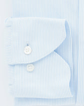 Stenströms Shirt Luxury Jersey Fine Stripe Light Blue