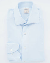 Stenströms Shirt Luxury Jersey Fine Stripe Light Blue