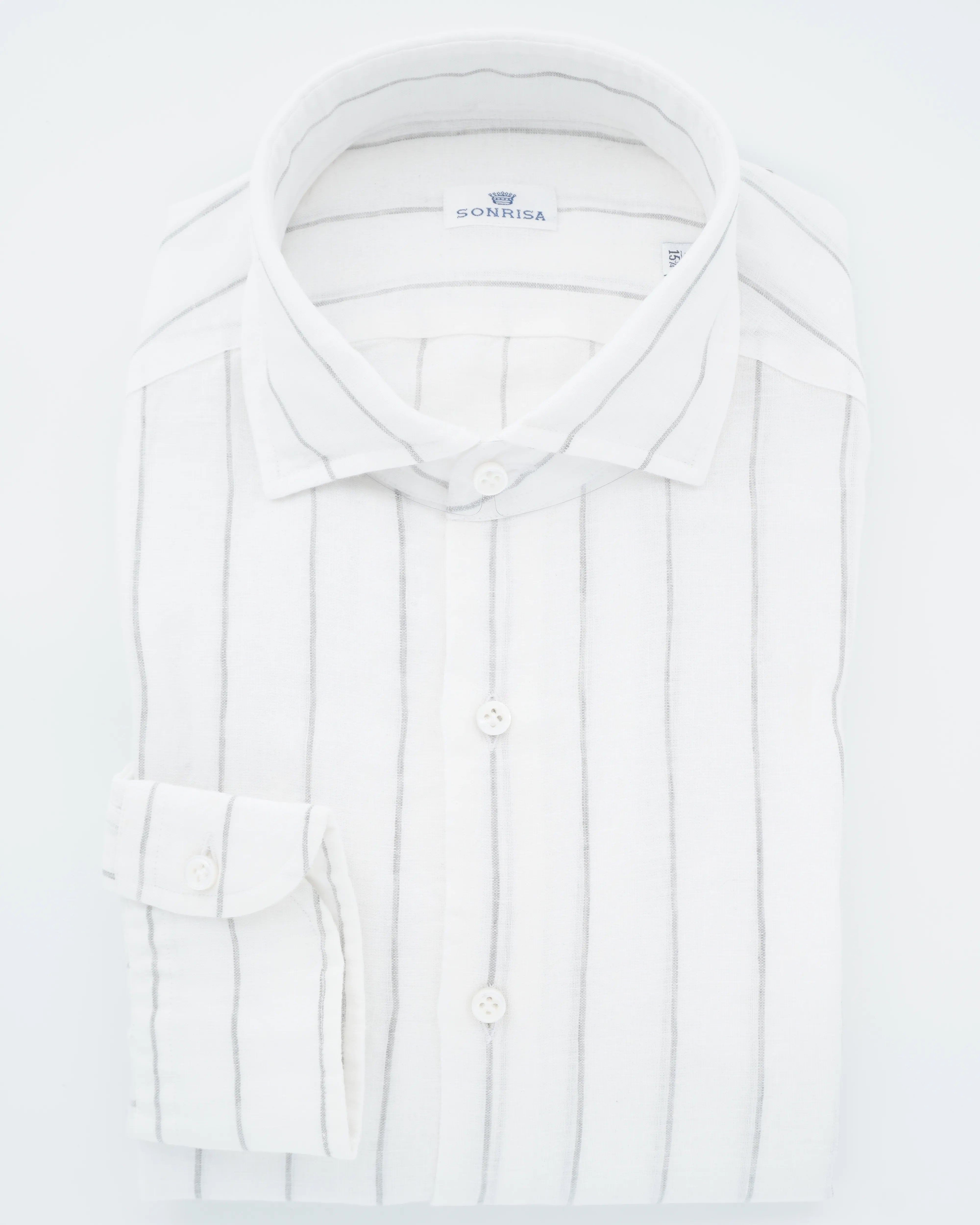 Sonrisa Shirt Pure Linen Striped White