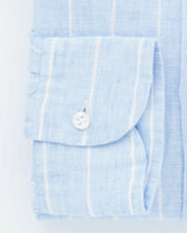 Sonrisa Shirt Pure Linen Striped Light Blue