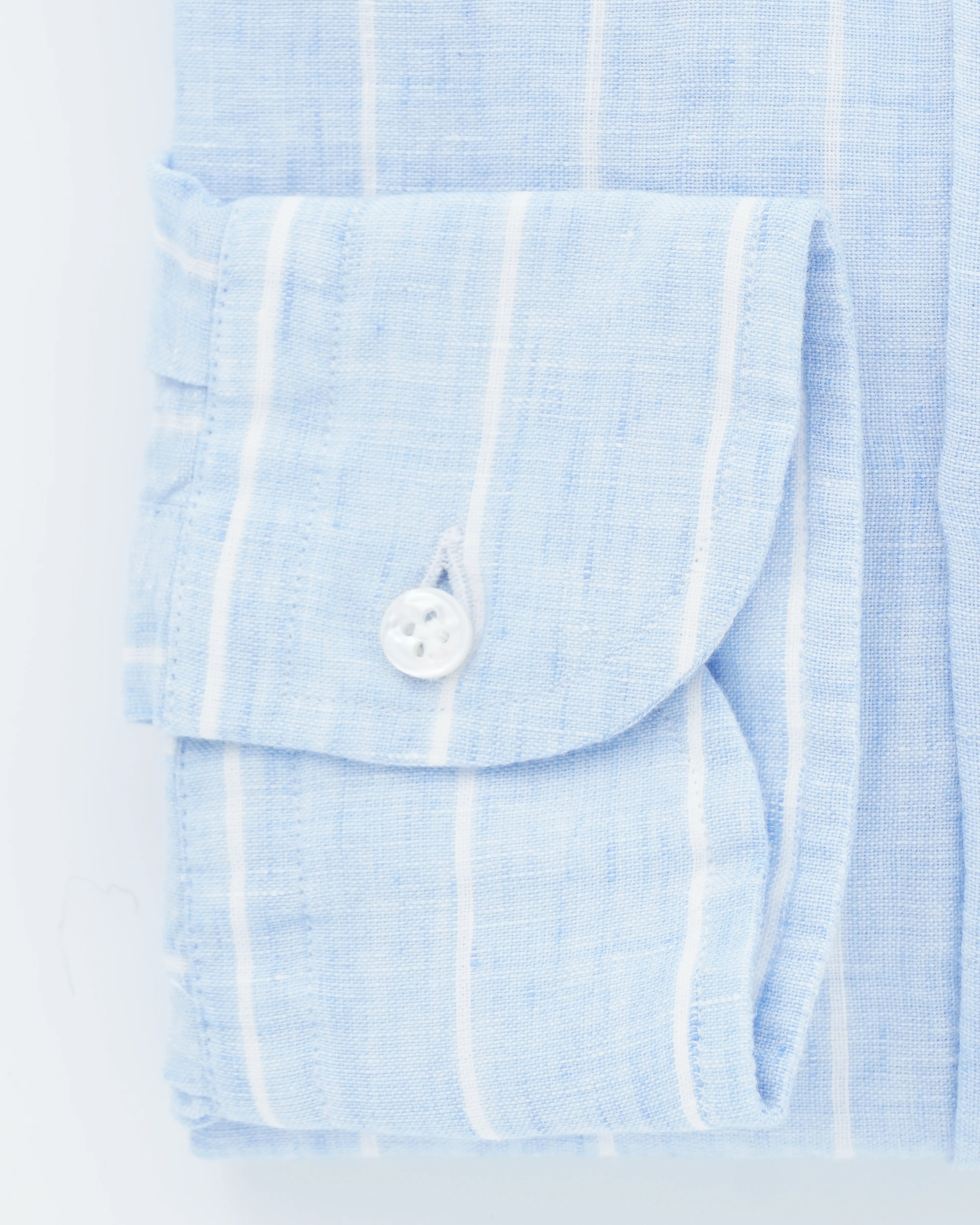 Sonrisa Shirt Pure Linen Striped Light Blue