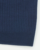 Gran Sasso Polo Shirt Linen Cotton Ribbed Navy