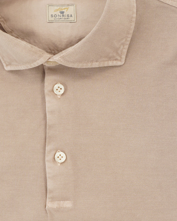 Sonrisa Polo Shirt Washed Cotton Light Brown
