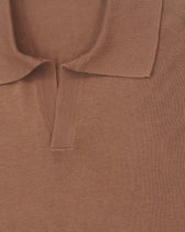 Gran Sasso Polo Shirt Pure Silk Camel