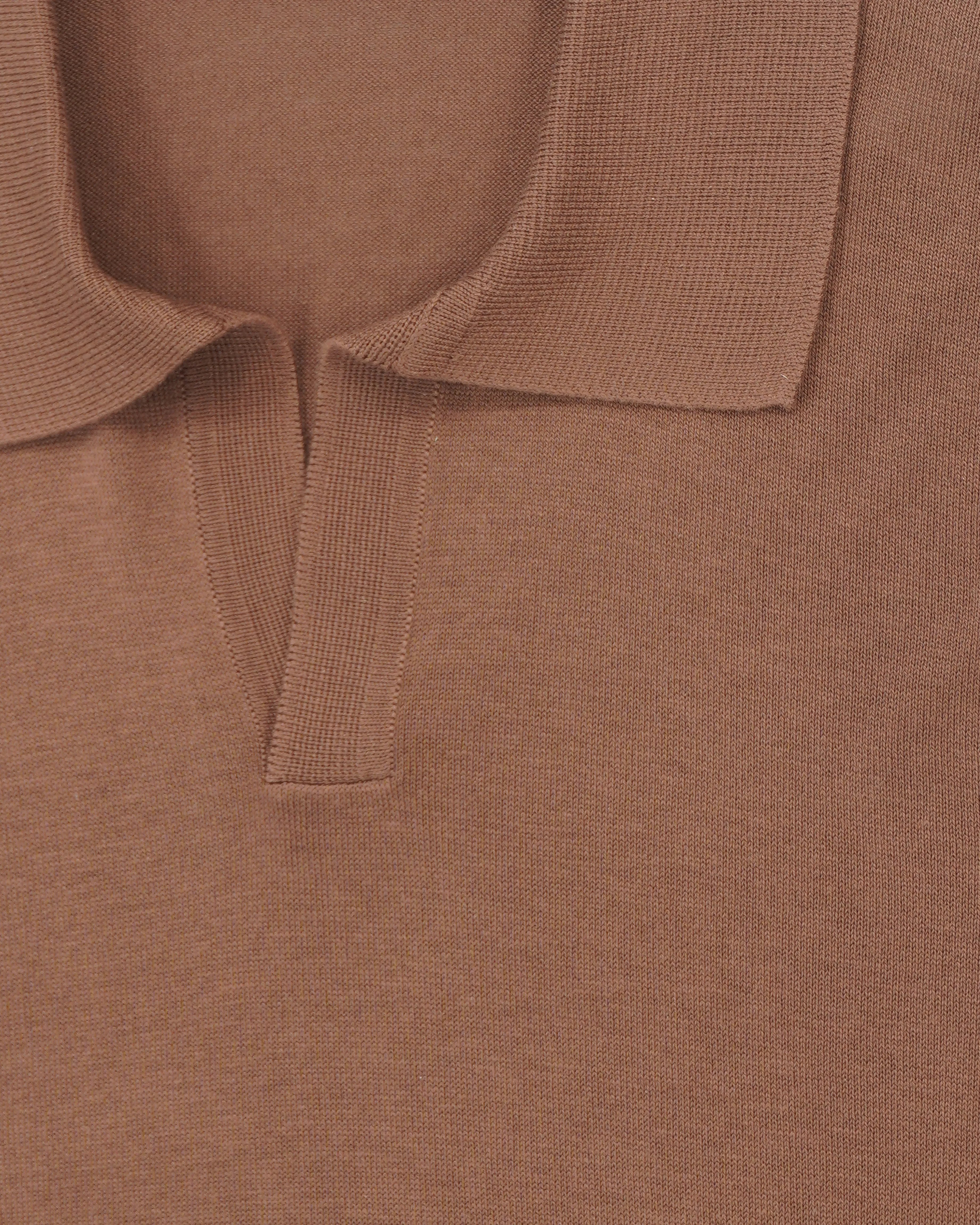 Gran Sasso Polo Shirt Pure Silk Camel
