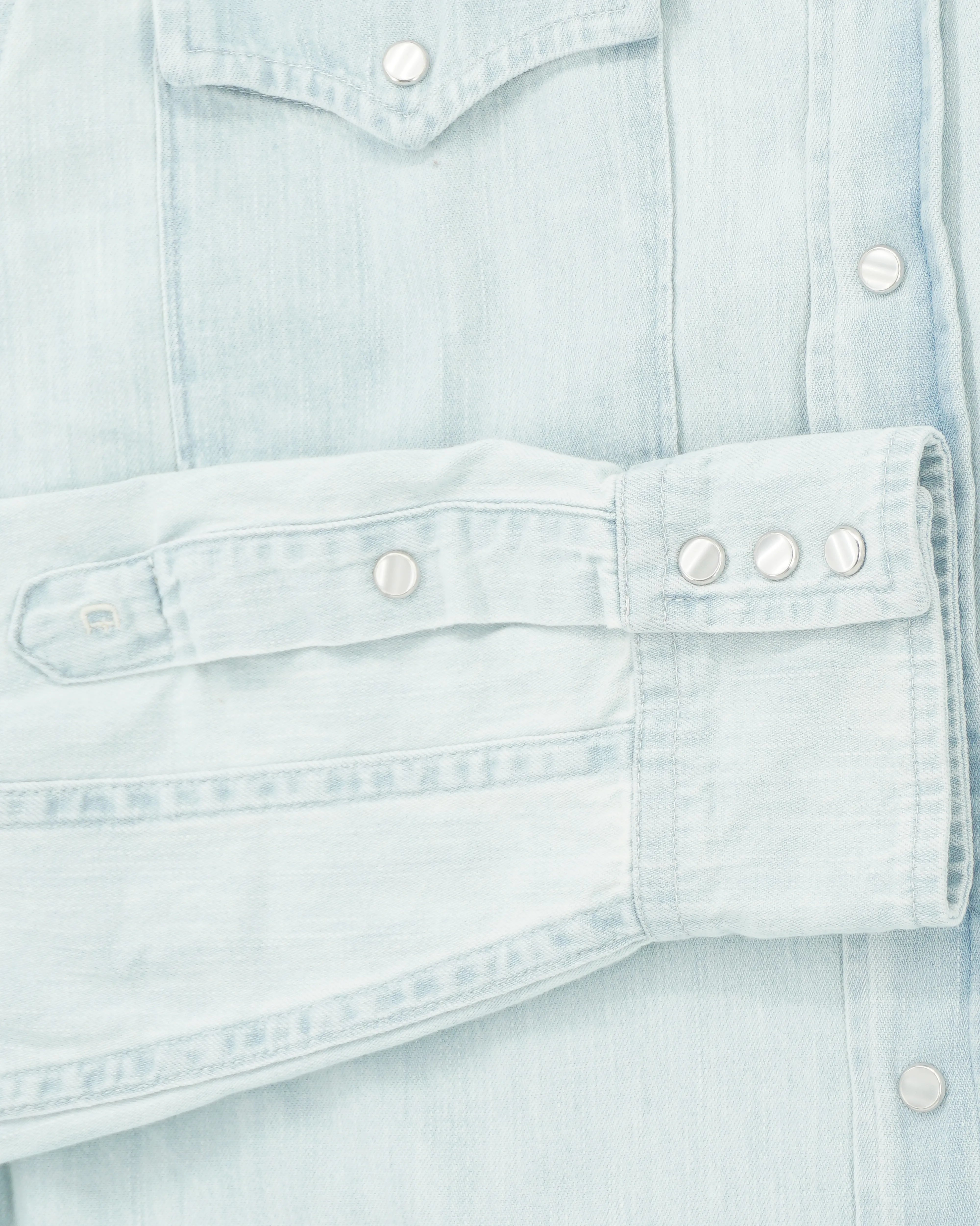 Dondup Western Shirt Pure Cotton Denim Light Blue