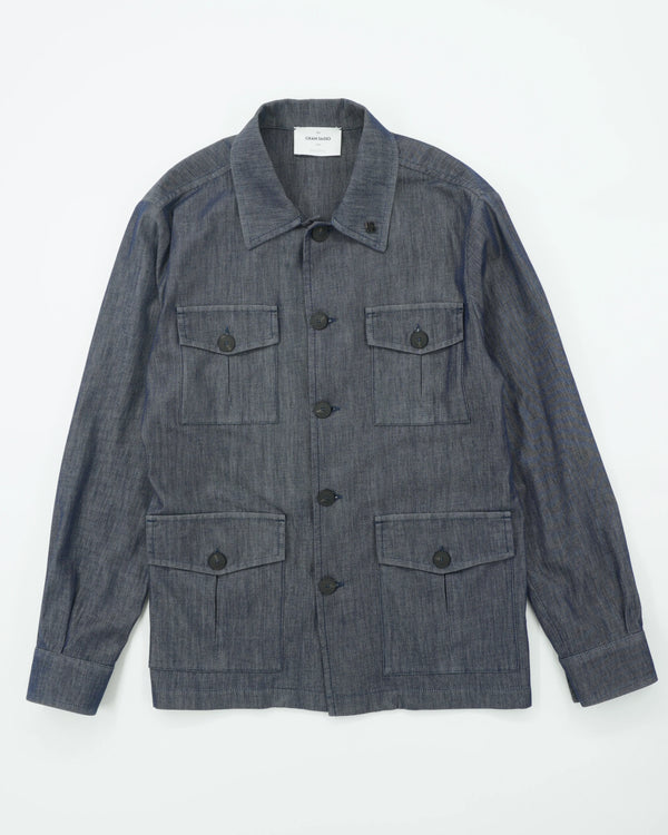 Gran Sasso Field Jacket Rinse Denim Dark Blue