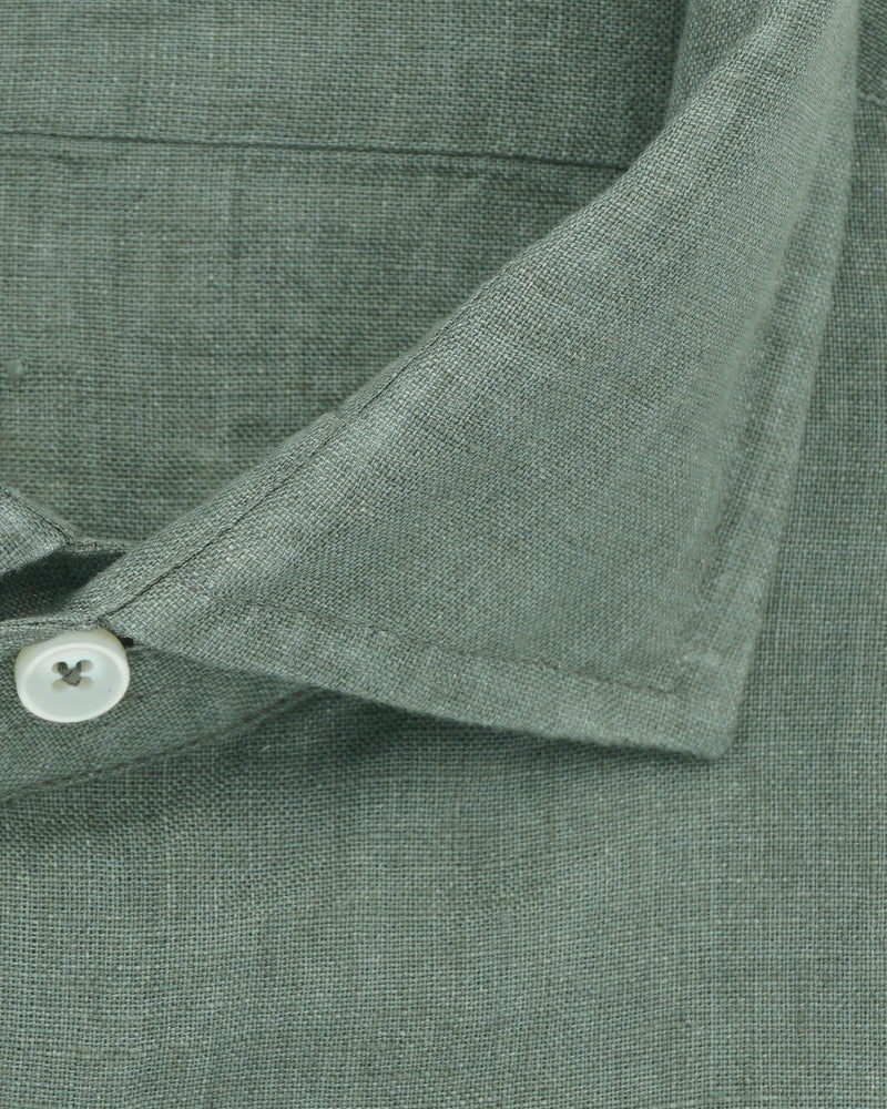 Xacus Shirt Pure Linen Regular Fit Green