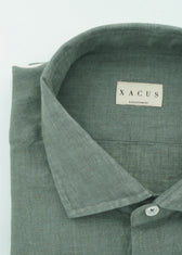 Xacus Shirt Pure Linen Regular Fit Green
