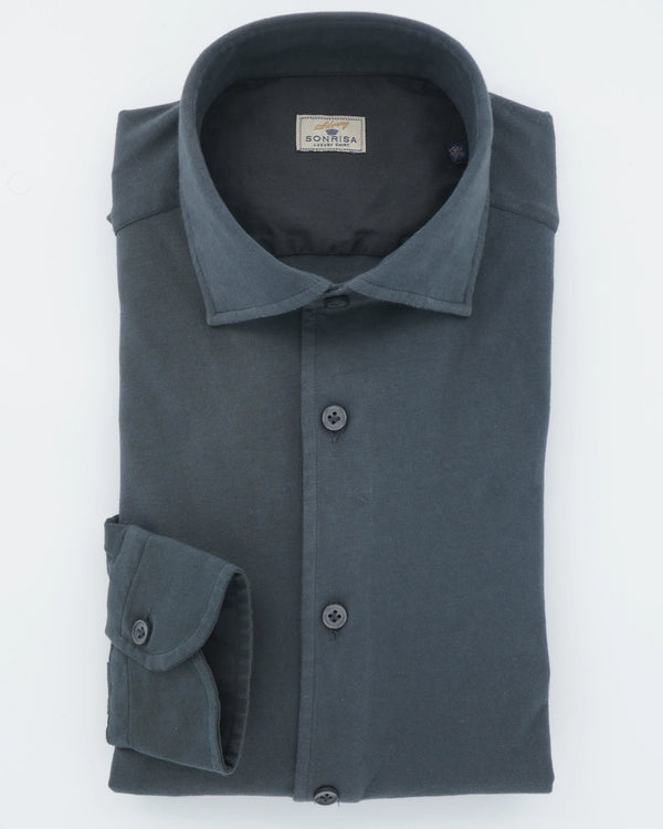 Sonrisa Shirt Washed Cotton Jersey Grey