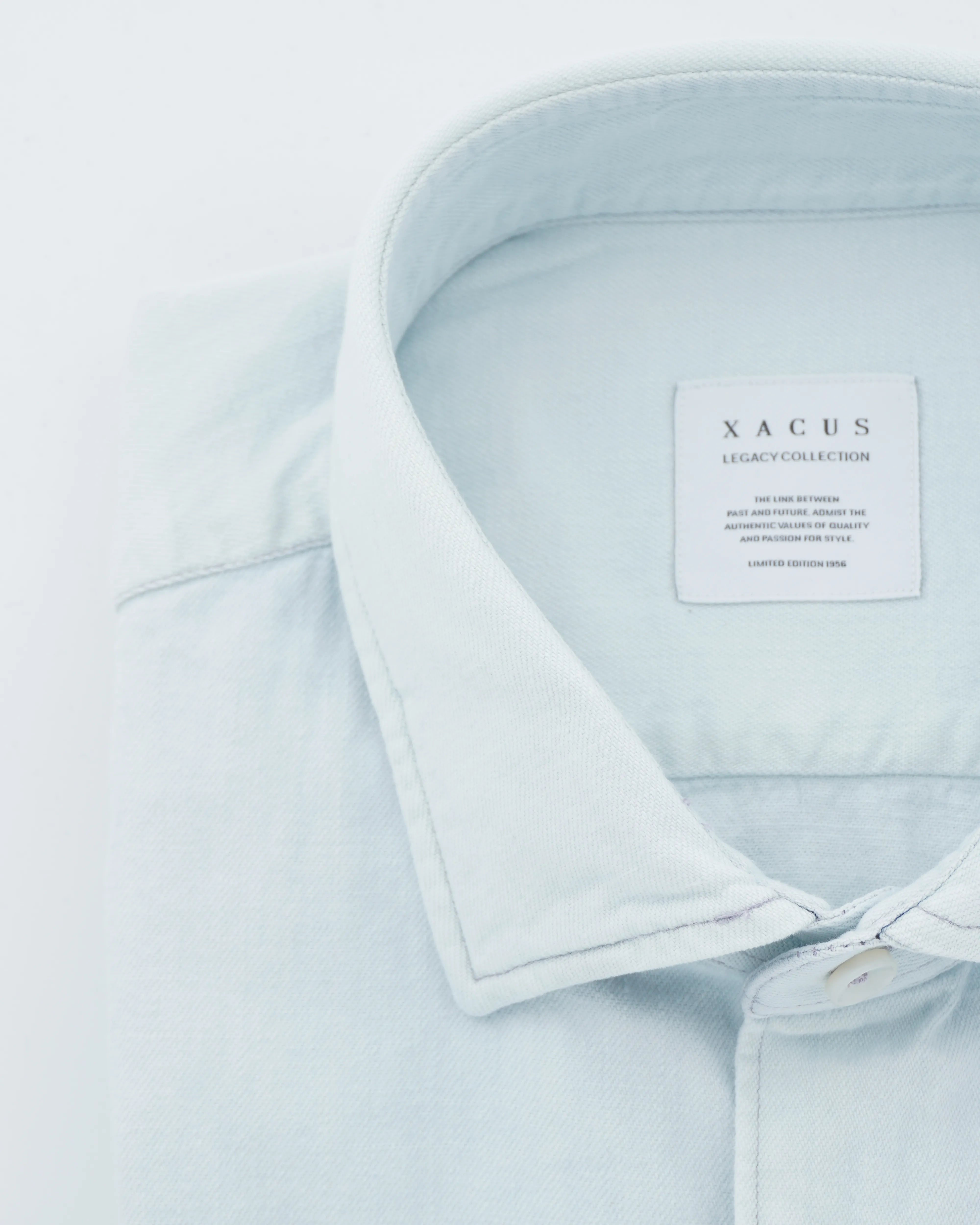 Xacus Shirt Bleached Denim Light Blue