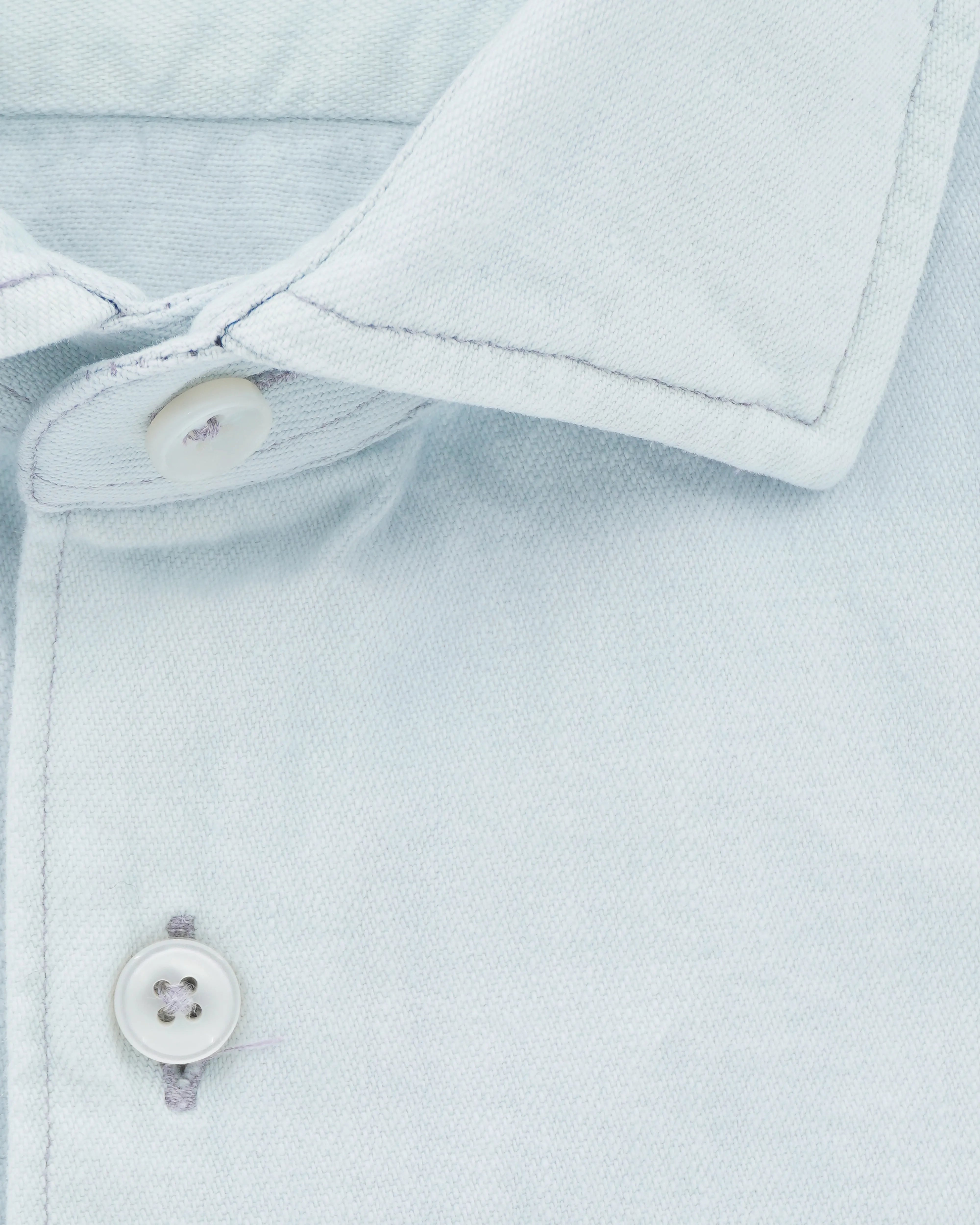 Xacus Shirt Bleached Denim Light Blue