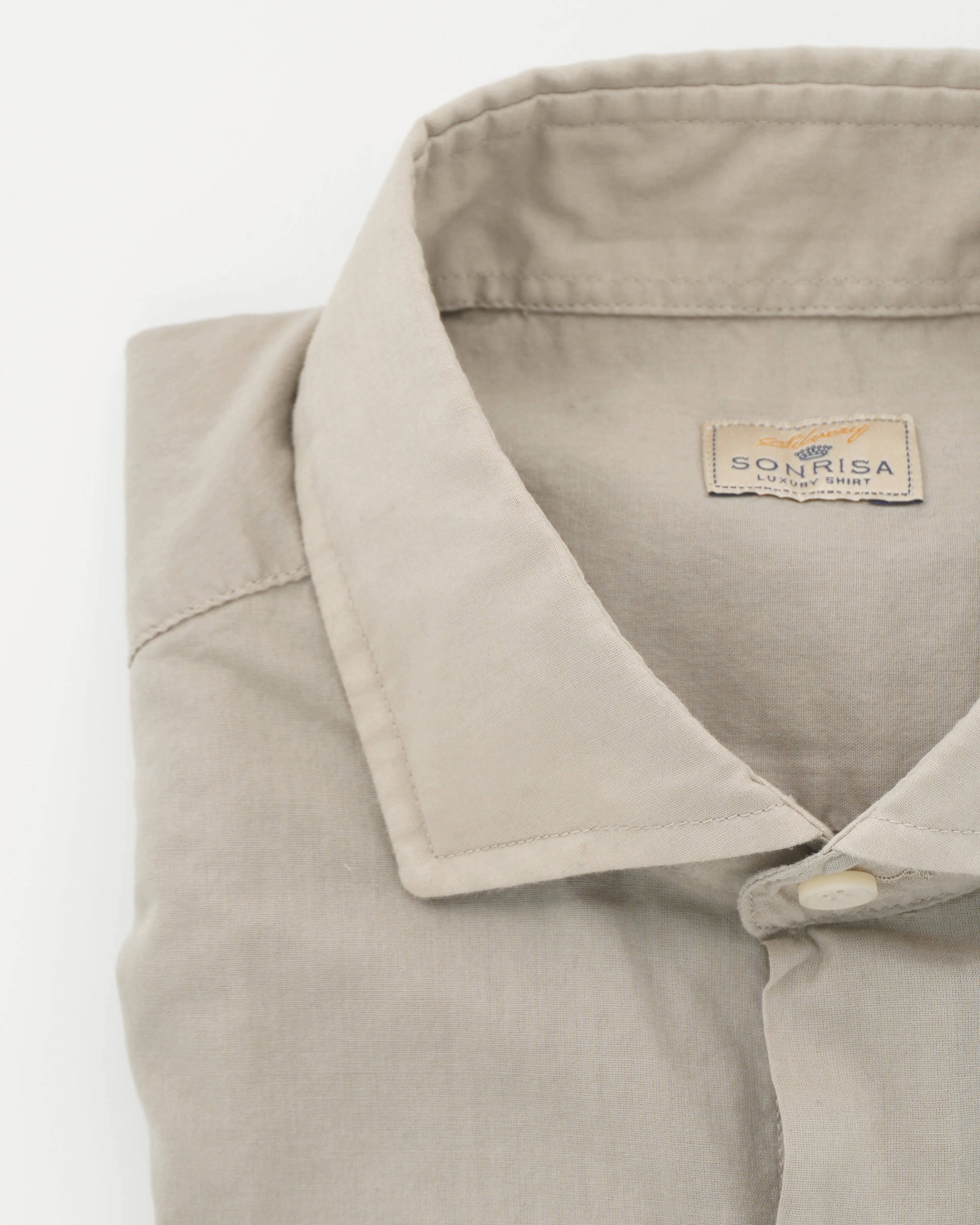 Sonrisa Shirt Lightweight Cotton Stretch Light Beige