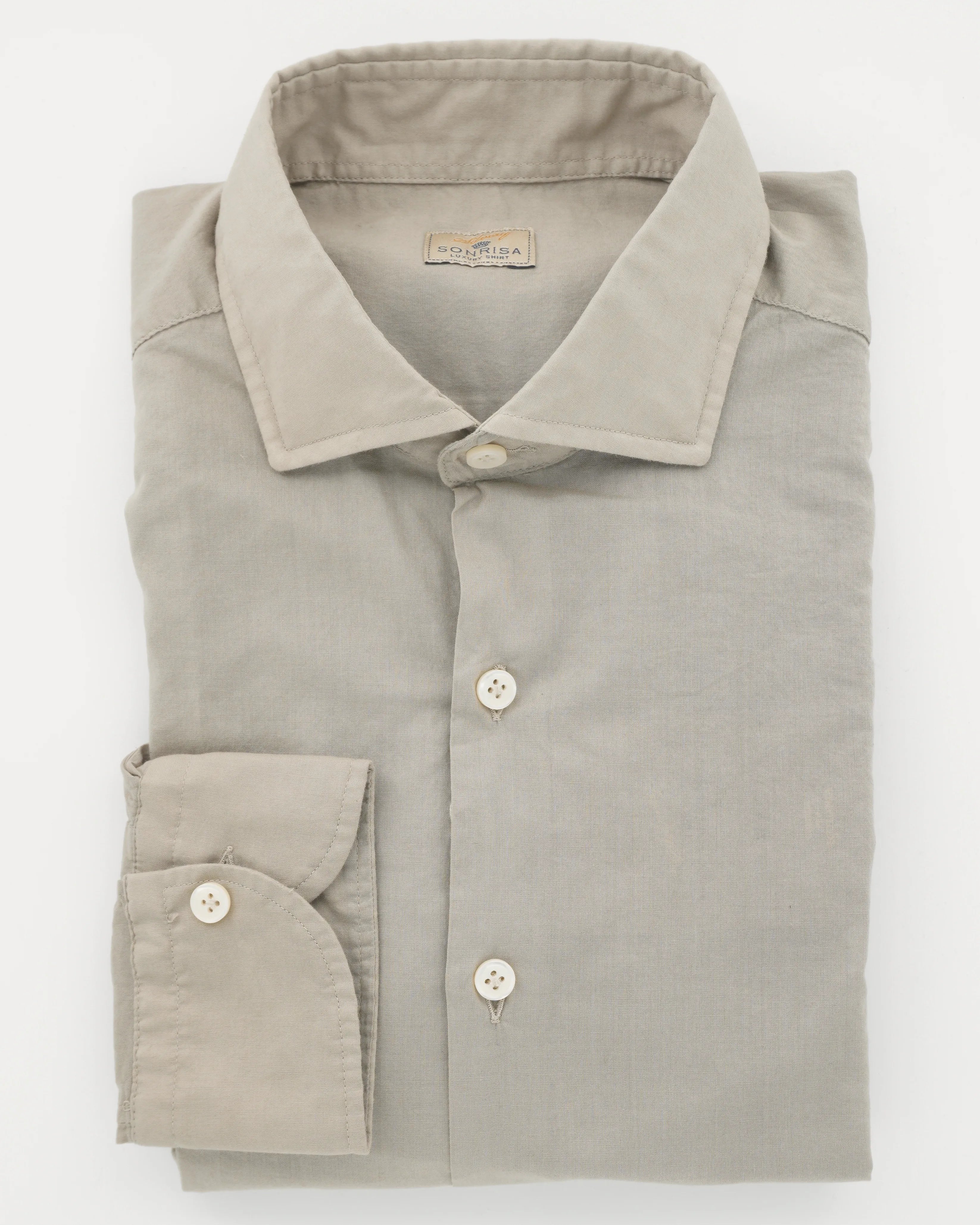 Sonrisa Shirt Lightweight Cotton Stretch Light Beige