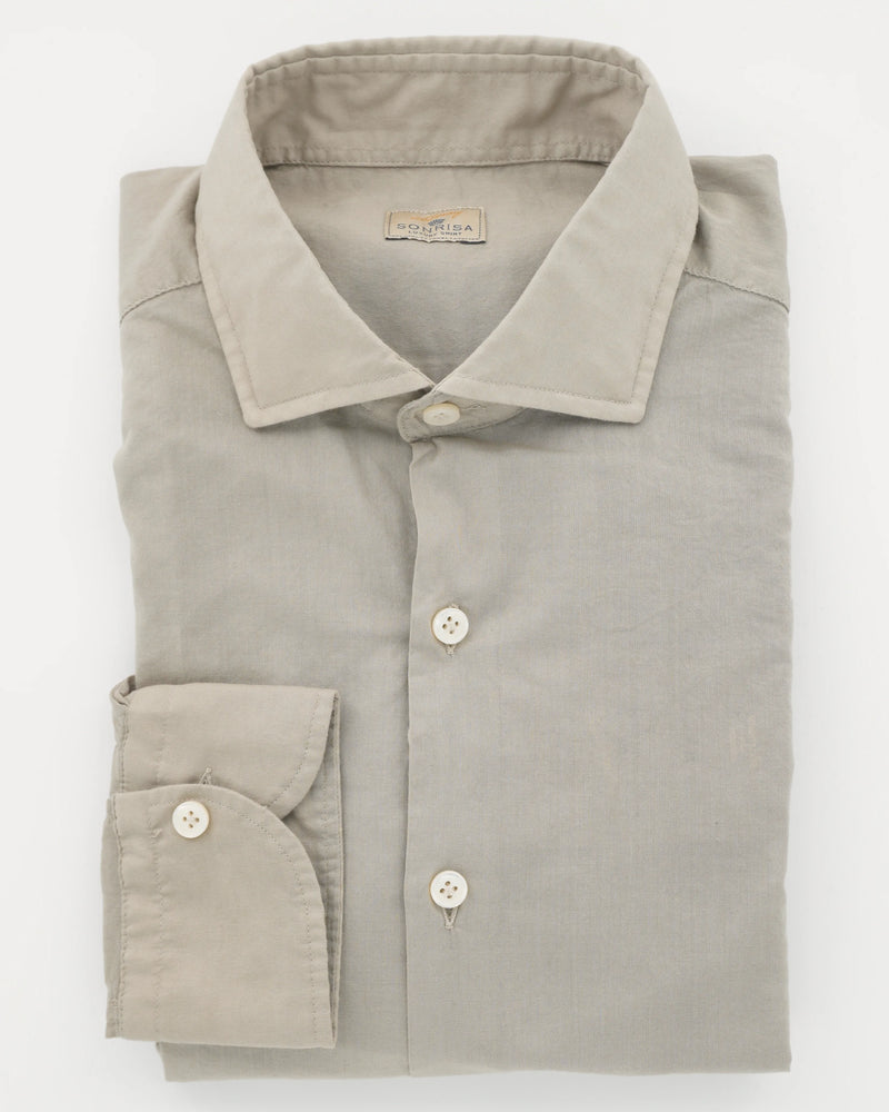 Sonrisa Shirt Lightweight Cotton Stretch Light Beige