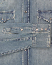 Dondup Western Shirt Pure Cotton Denim Medium Blue