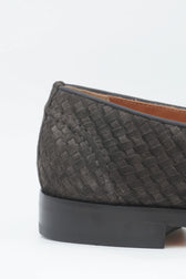 Doucals Detachable Tassel Loafer Woven Suede Dark Brown