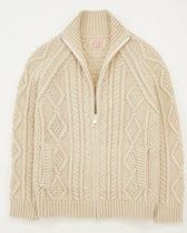 GRP Full Zip Cable Knit Light Beige