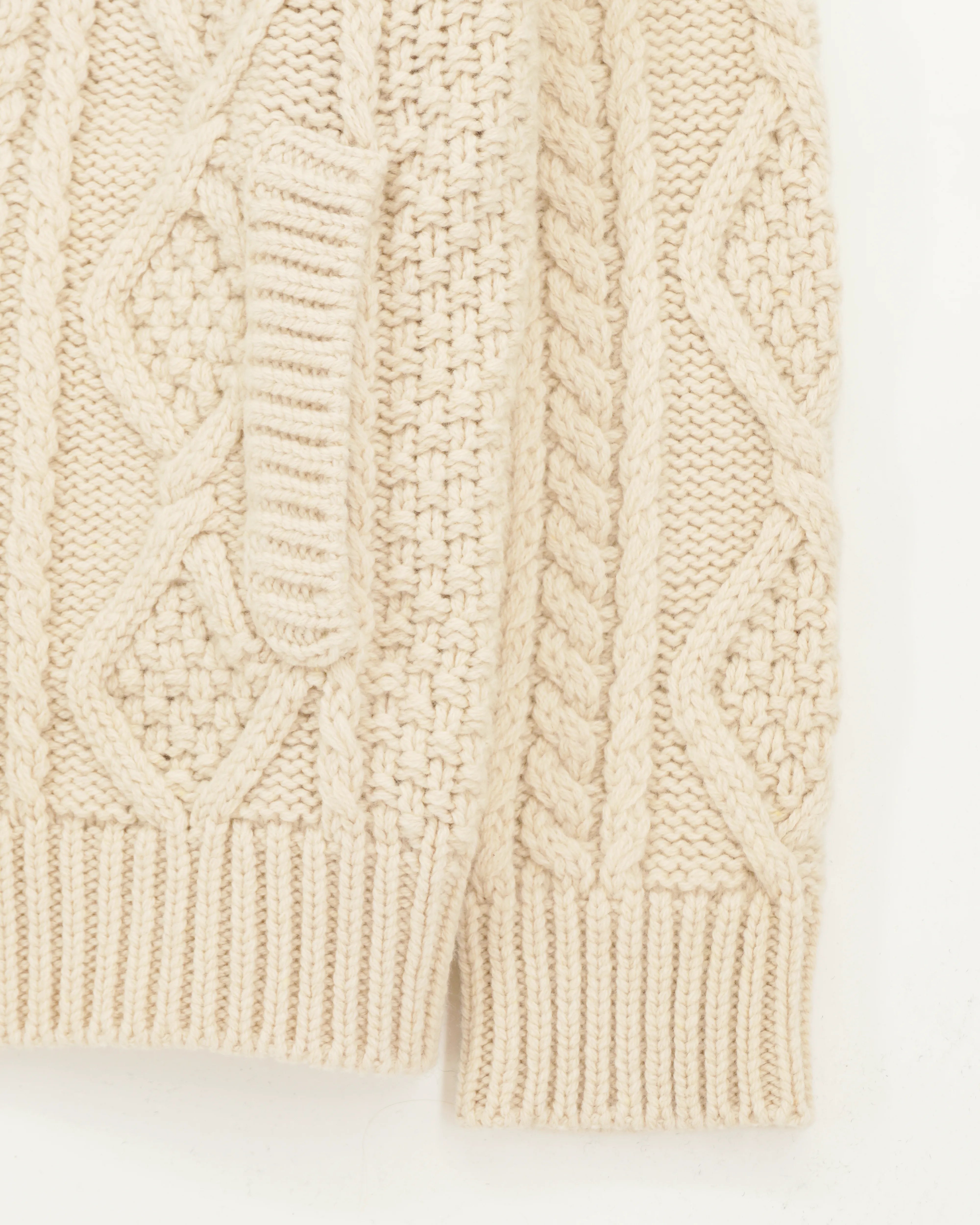 GRP Full Zip Cable Knit Light Beige