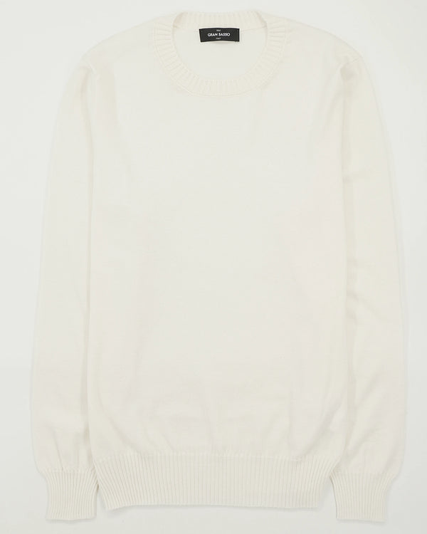Gran Sasso Crewneck Cotton Cashmere White