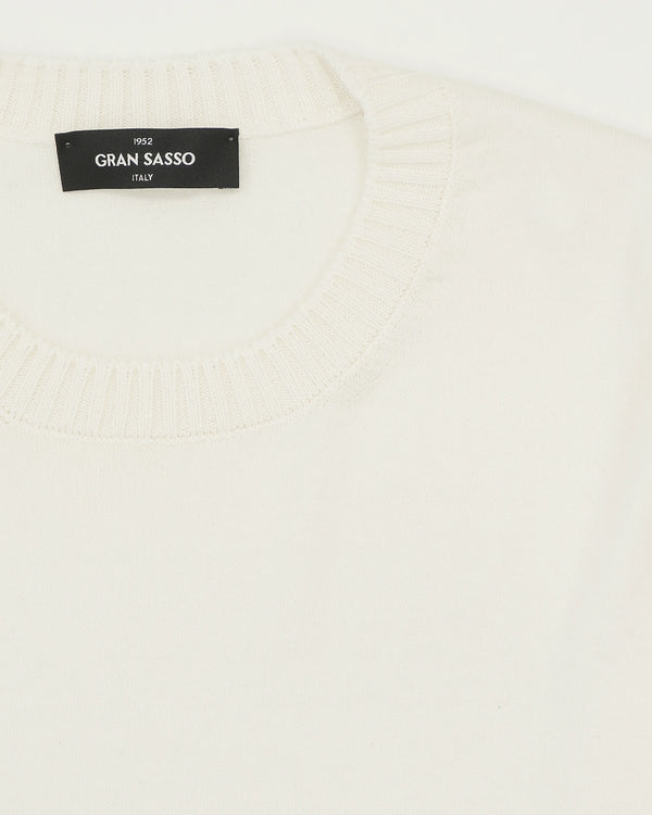 Gran Sasso Crewneck Cotton Cashmere White