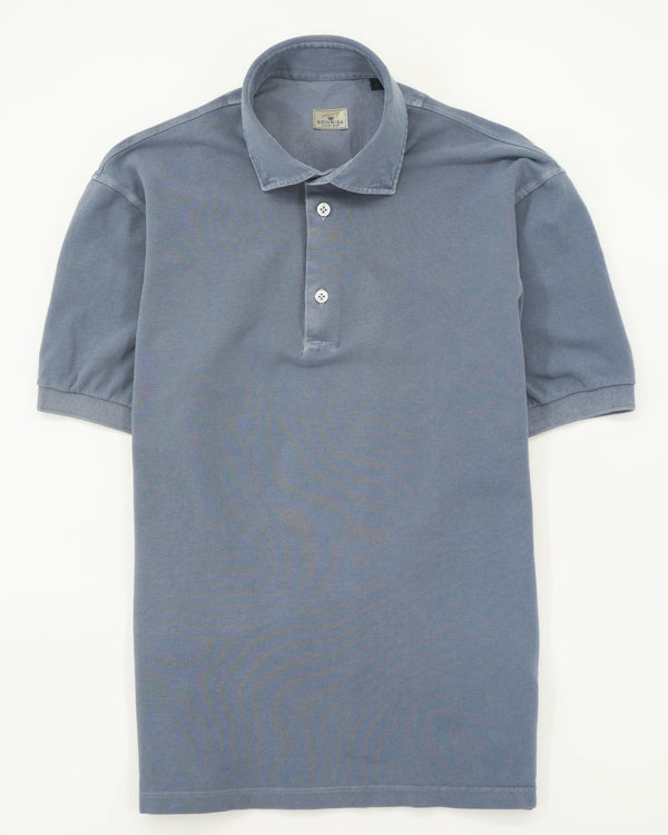 Sonrisa Polo Shirt Washed Cotton Medium Blue