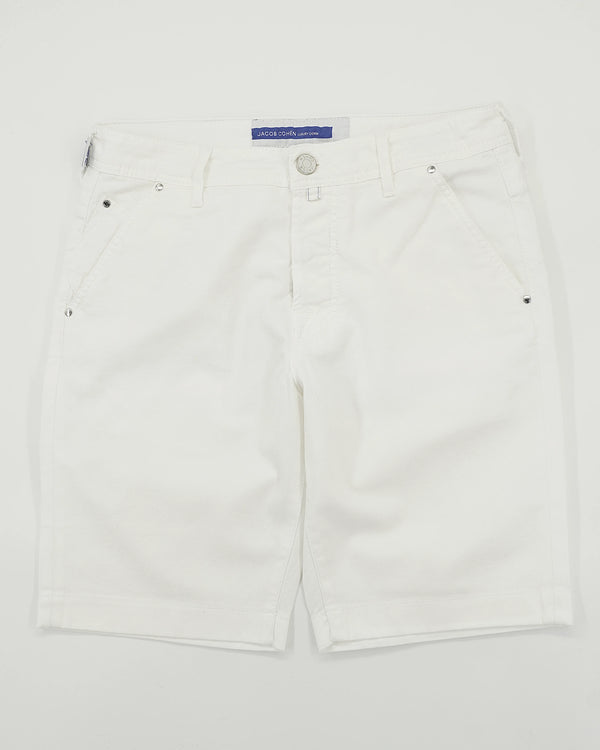Jacob Cohen Shorts Lou Linen Chevron White