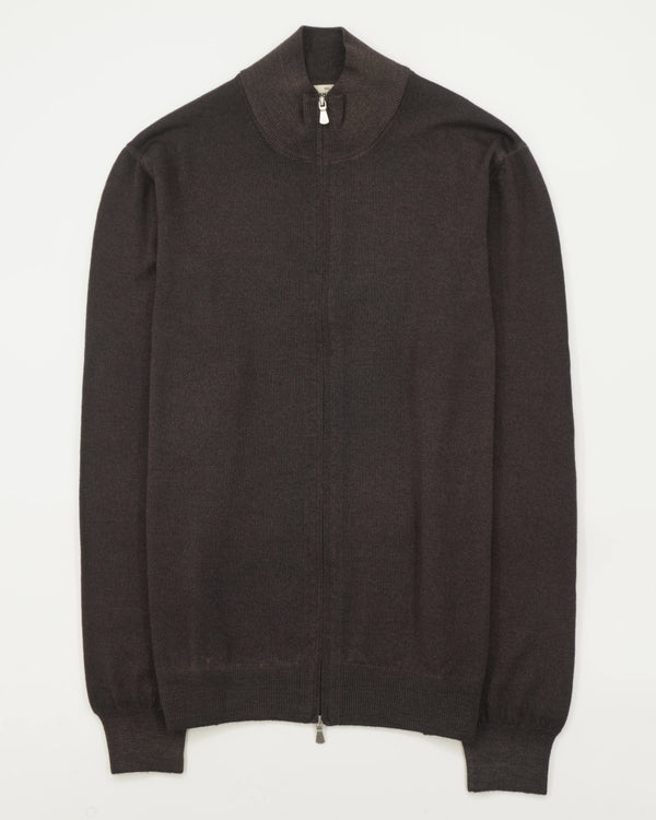 Gran Sasso Full Zip Pure Merino Brown