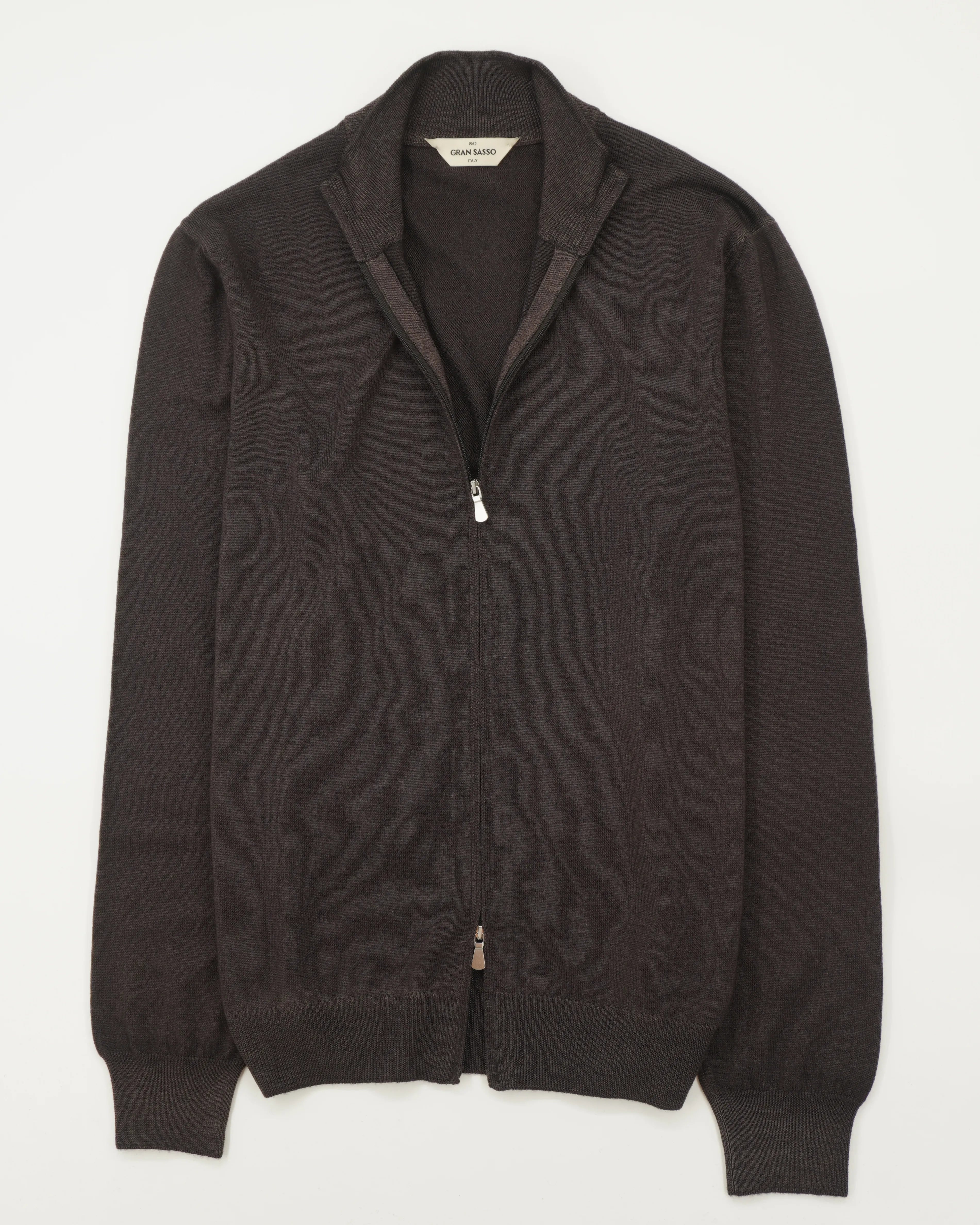 Gran Sasso Full Zip Pure Merino Brown