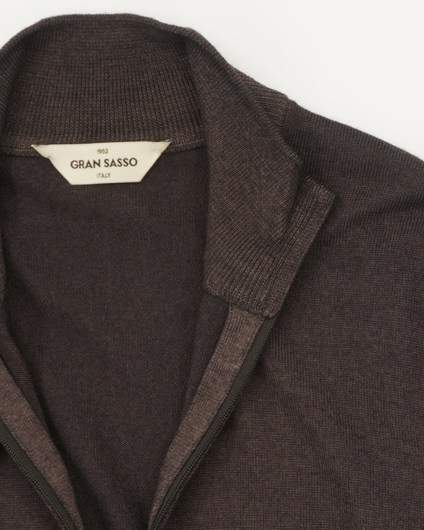 Gran Sasso Full Zip Pure Merino Brown