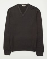 Gran Sasso Pullover V-neck Garment Dyed Brown