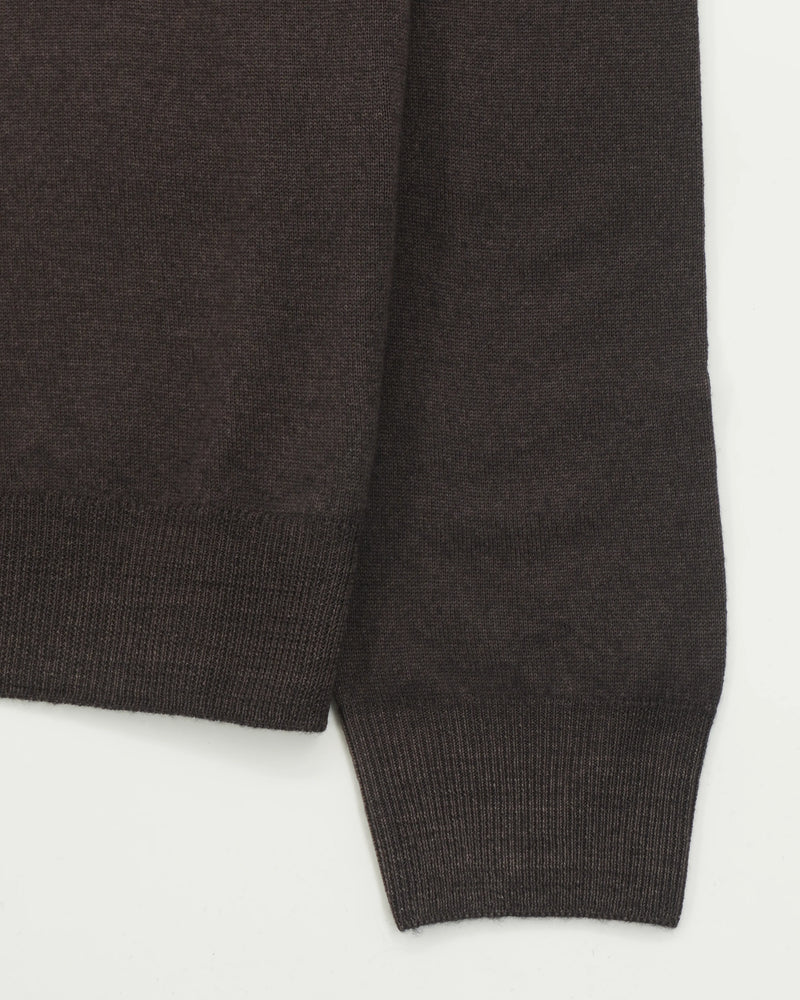 Gran Sasso Pullover V-neck Garment Dyed Brown