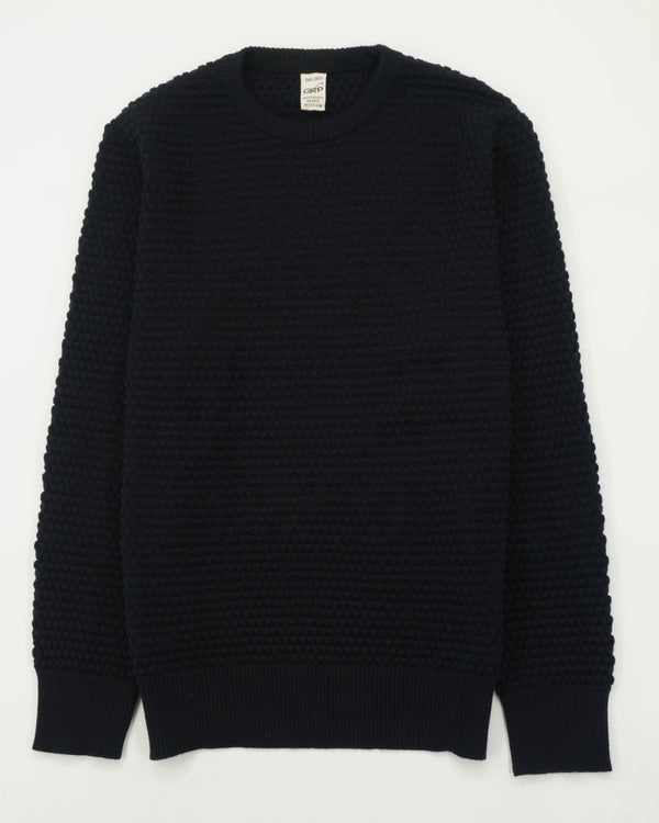 GRP Crewneck Spotknit Pure Merino Navy