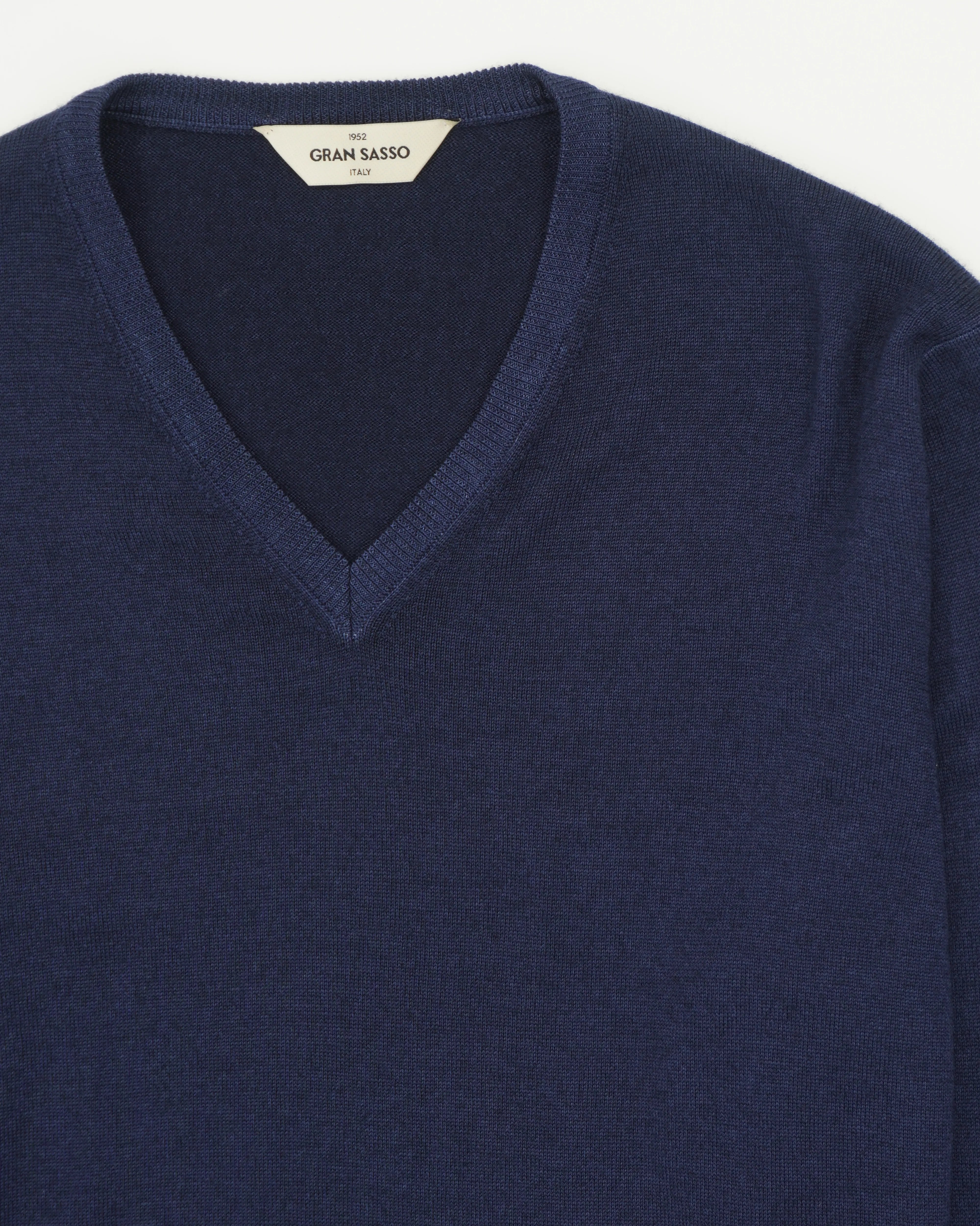 Gran Sasso Pullover V-neck Garment Dyed Navy
