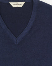 Gran Sasso Pullover V-neck Garment Dyed Navy