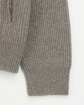 Gran Sasso Full Zip Wool Cashmere Rib Taupe