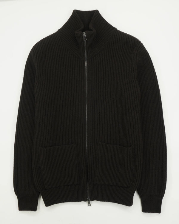 GRP Full Zip Wool Cashmere Dark Brown