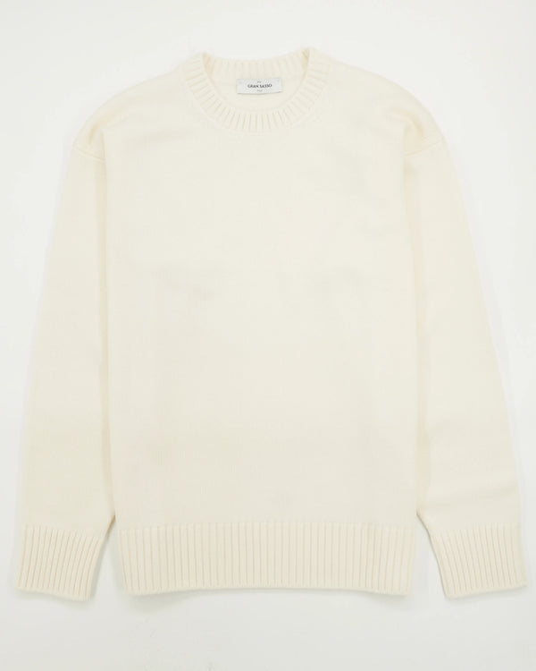Gran Sasso Crewneck Pure Merino Heavy Knit Cream