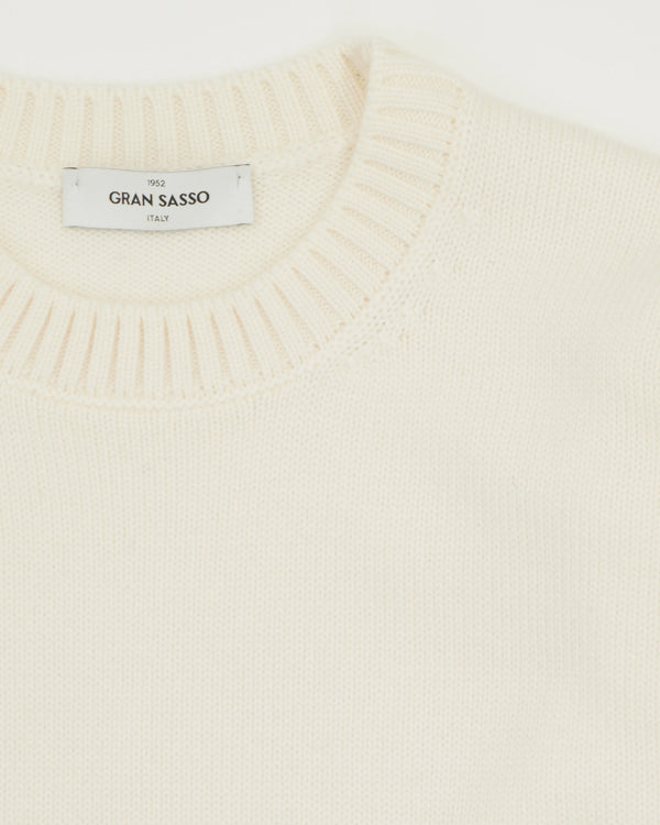 Gran Sasso Crewneck Pure Merino Heavy Knit Cream