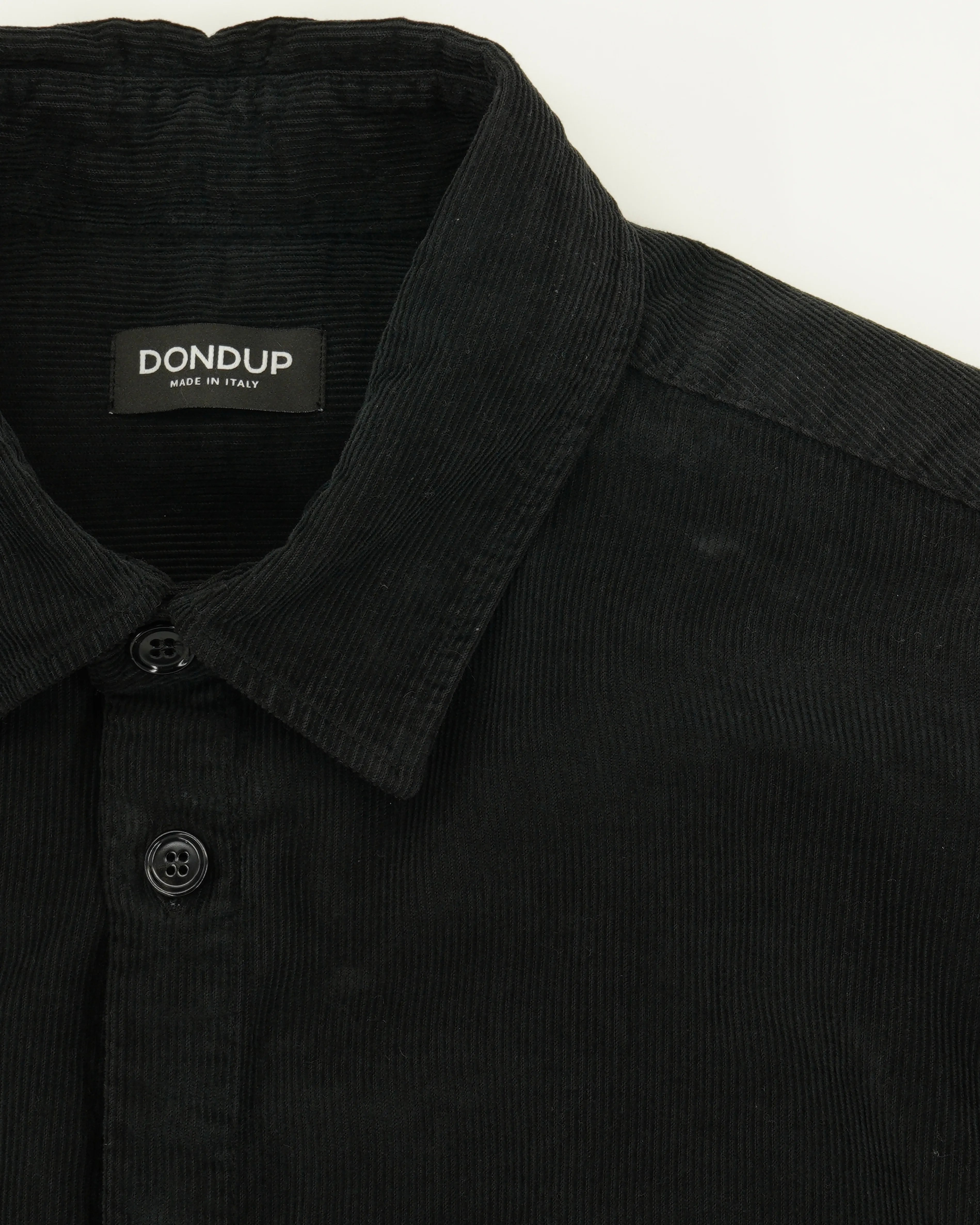 Dondup Overshirt Pure Cotton Corduroy Black