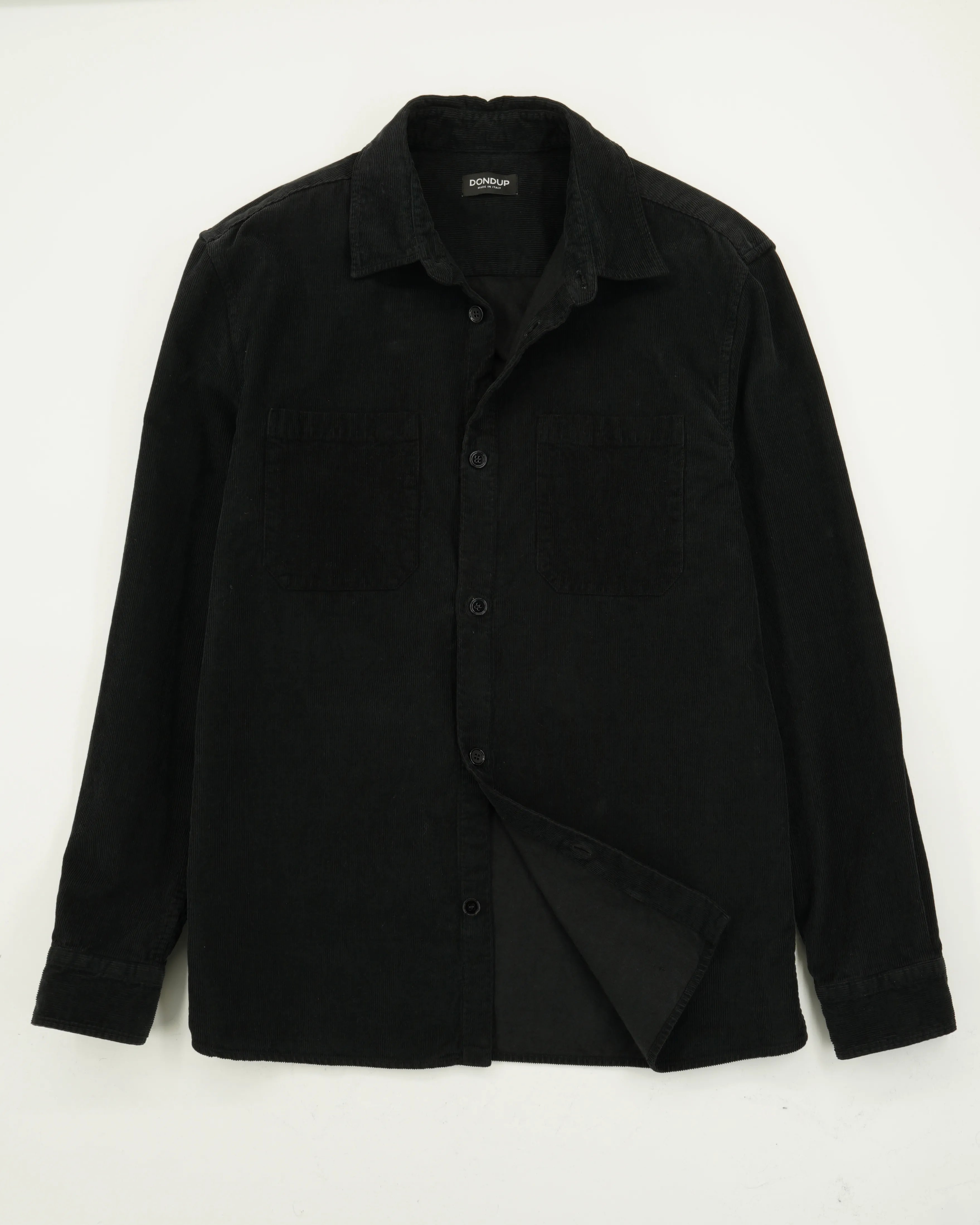 Dondup Overshirt Pure Cotton Corduroy Black
