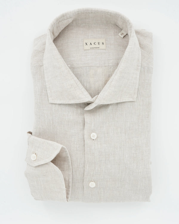 Xacus Shirt Pure Linen Regular Fit Light Beige