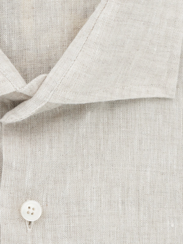 Xacus Shirt Pure Linen Regular Fit Light Beige