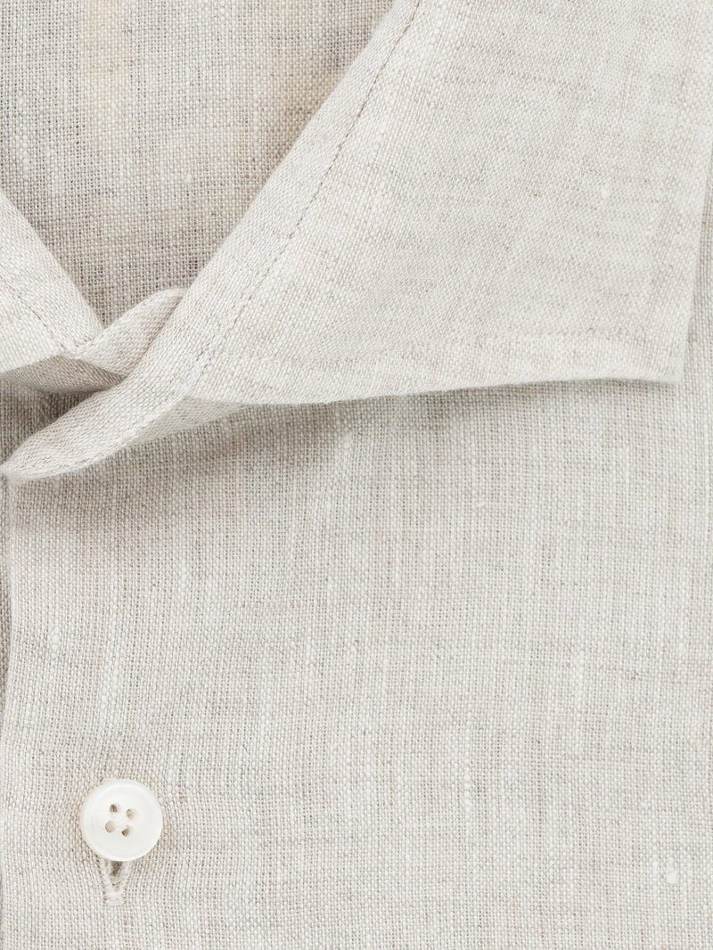 Xacus Shirt Pure Linen Regular Fit Light Beige