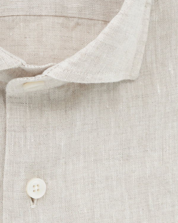 Xacus Shirt Pure Linen Slim Fit Light Beige