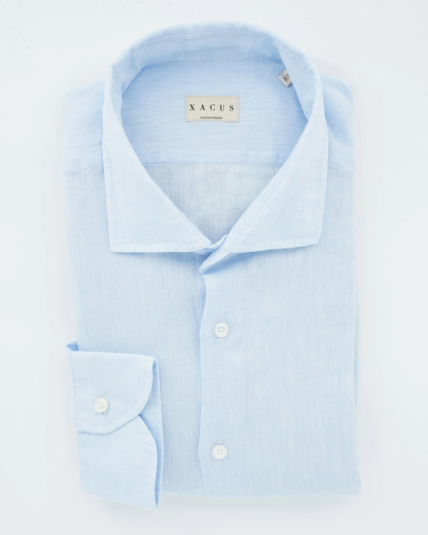 Xacus Shirt Pure Linen Regular Fit Light Blue